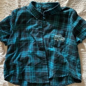 Harry Potter cropped plaid button up